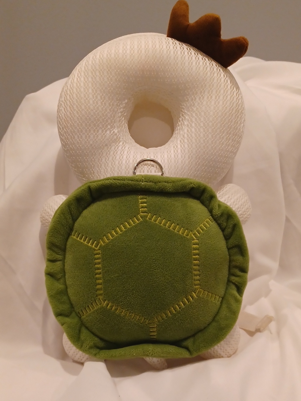 Bebámour Plush Turtle Back Pillow with Green Shell